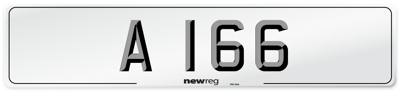 A 166 Number Plate from New Reg